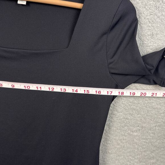 Nordstrom Rack Women's Scuba Double Knit Tee Shirt Deep Square Neck Size M - Picture 3 of 6